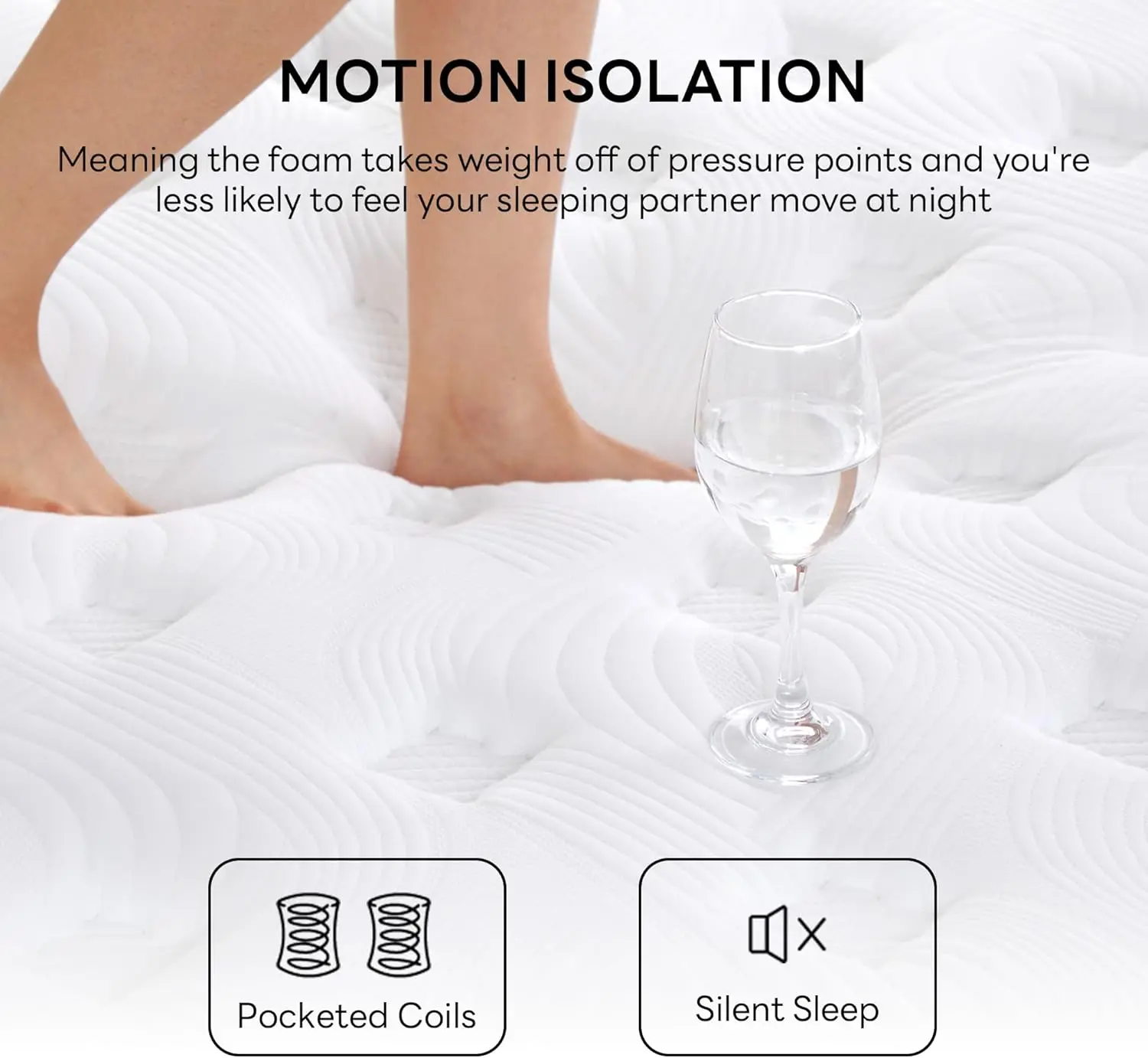 مرتبة LIKIMIO Queen/Twin، مرتبة إسفنجية الذاكرة مقاس 10/12 بوصة لتخفيف الضغط، صلابة متوسطة، شهادة غير قابلة للانزلاق - معتمدة من الولايات المتحدة #6