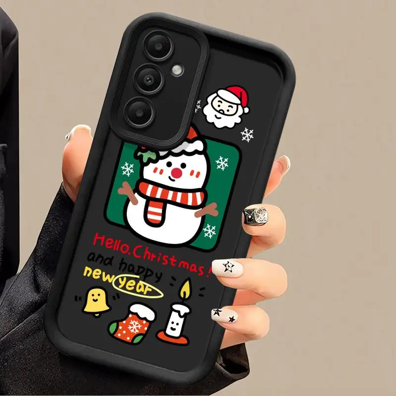 الشتاء عيد ميلاد سعيد قضية الهاتف لسامسونج غالاكسي A22 A23 A24 A12 A13 A14 A32 A33 A34 4G 5G لينة لينة سيليكون كوبا