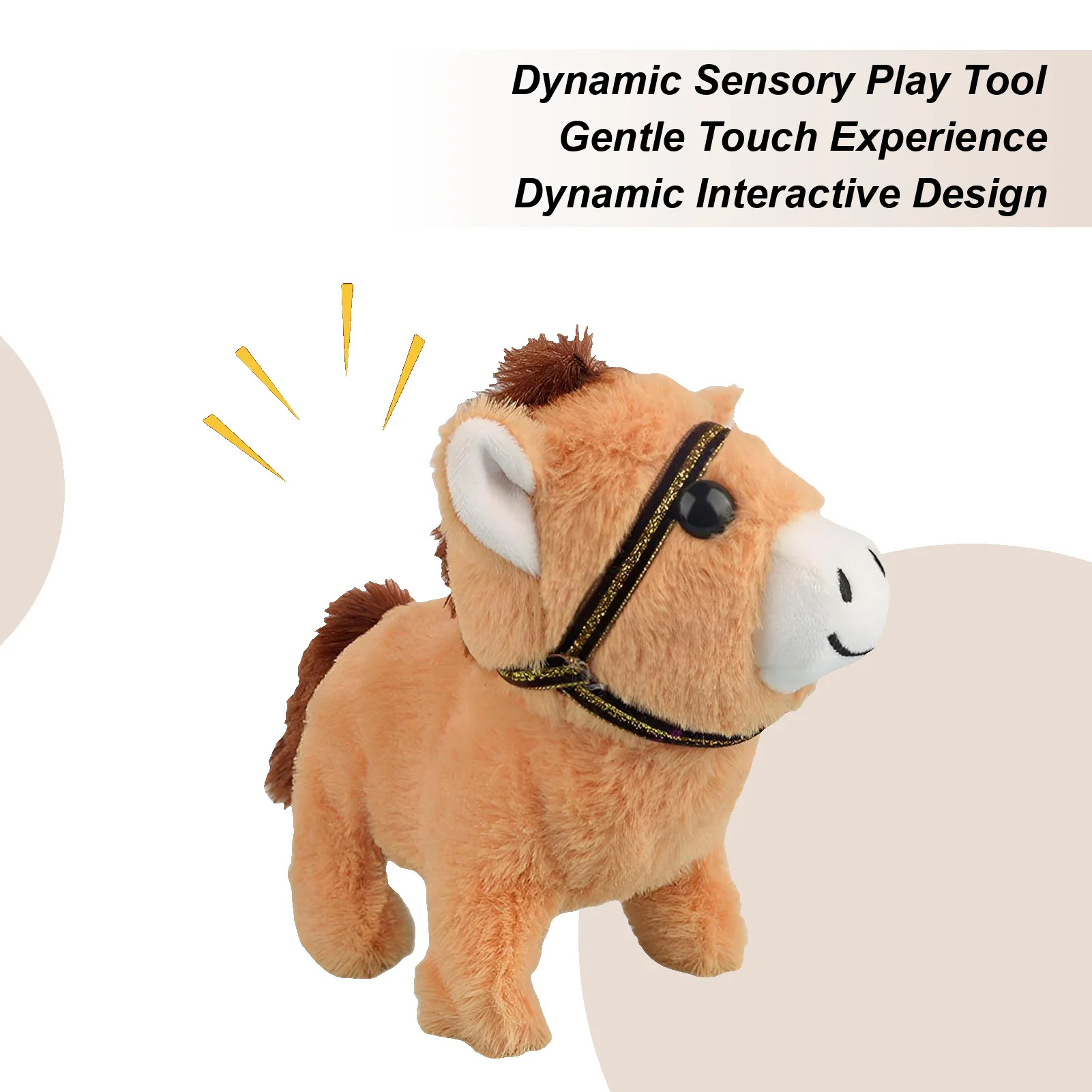 

Horse Plush Electric Soft Comforting Toy Soft Animal Doll For Boys Girls Bedroom Living Room Study Car Sofa Bed Nursery Playtime