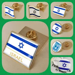 Israel Israelite Flag National Emblem National Flower Brooches Badges Lapel Pins