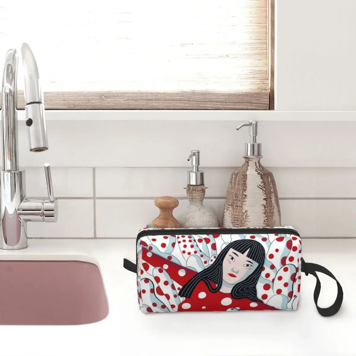 Fashion Yayoi Kusama Abstract Art Travel Toiletry Bag Women Makeup Cosmetic Bag Beauty Storage Dopp Kit