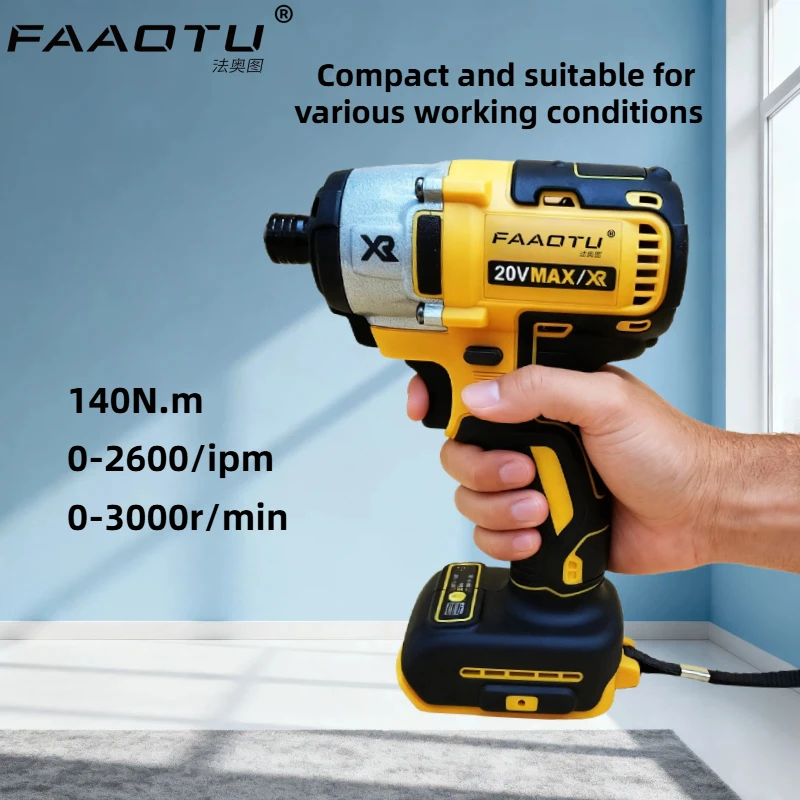 

FAAOTU DCF887 205 Нм Бесщеточная электрическая ударная отвертка Аккумуляторная отвертка Электрическая ударная дрель для батареи Dewalt 20 В