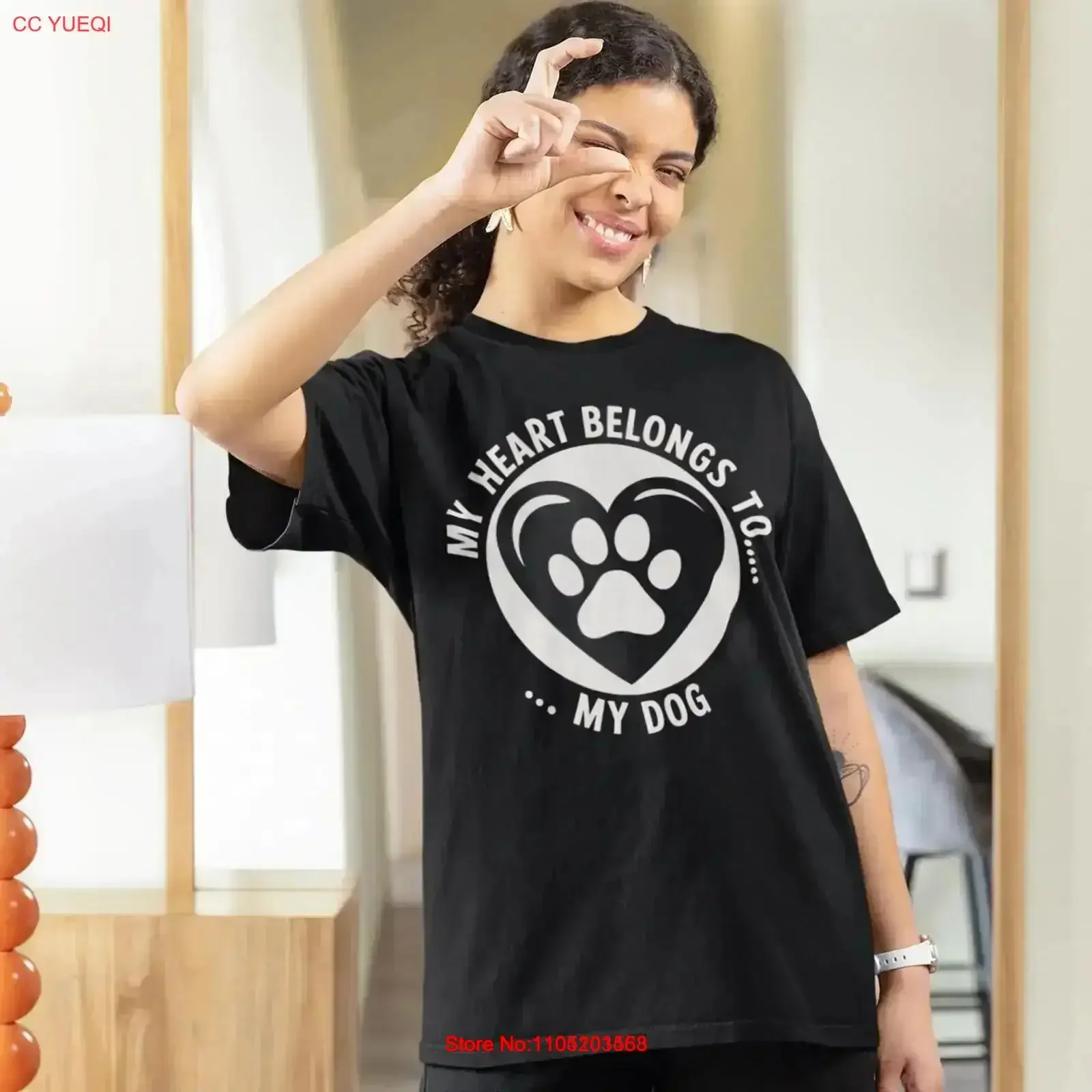 Amant des chiens t-shirt mon coeur appartient au propriétaire d'animal de compagnie GifT saint valentin maman haut fourrure ami patte vintage lavé doux mode
