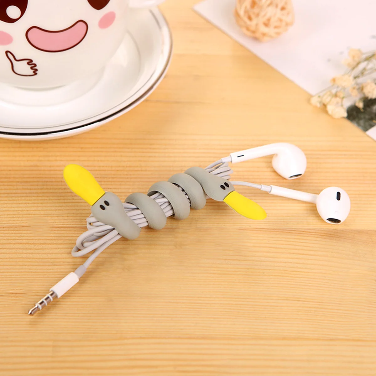 

12Pcs Earphone Cartoon USB Cable Winder Portable Organizer for Home Office Travel Headset Cable Holder