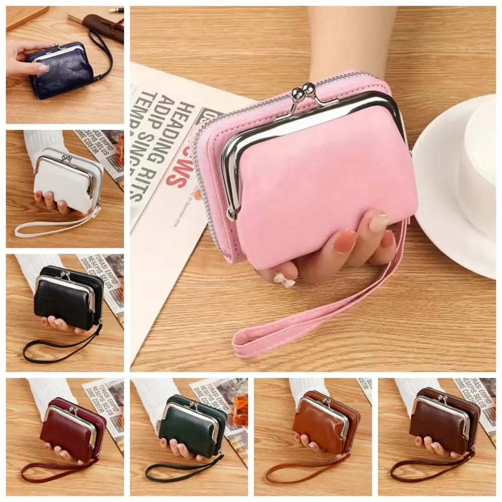 Etui RFID Orgel Portemonnee PU Leer Pols Touw Vintage Dames Portemonnee Handtas Grote Capaciteit Multi-kaarthouders Student