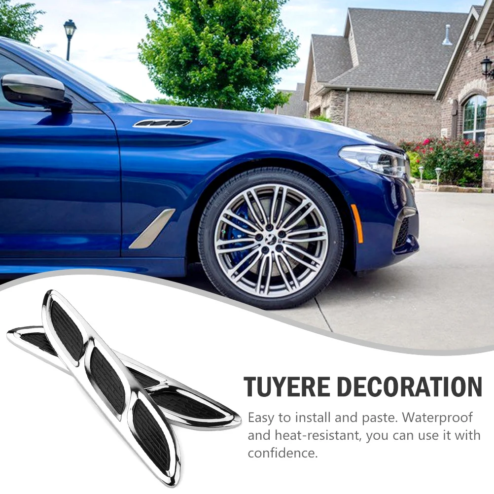

Car Side Vent Stickers Abs Waterproof Heat Resistant Durable Hood Modification Decal Vehicle Air Flow Covers Exterior