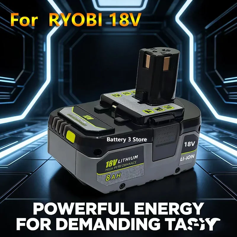 for RYOBI 18V high-performance lithium battery  with no memory effect and low self discharge for all tools P104, P107 P108 P109