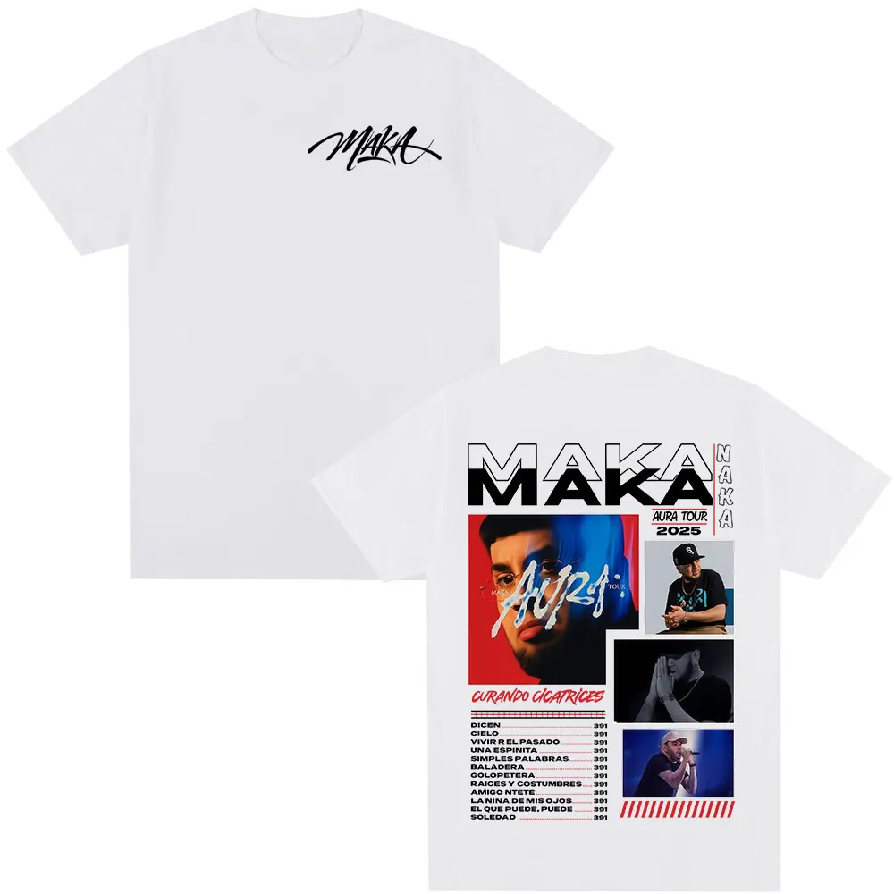مغني الراب ماكا هالة جولة ألبوم تي شيرت 2026 الصيف الرجال النساء موضة ريترو الشارع عادية القطن قصير الأكمام ملابس الشارع #4