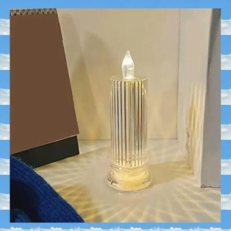 

LED Flameless Candle Reusable Plastic Candle Lamp Tealight-Night Lights For Wedding Valentine's Day Christmas Decors B Durable