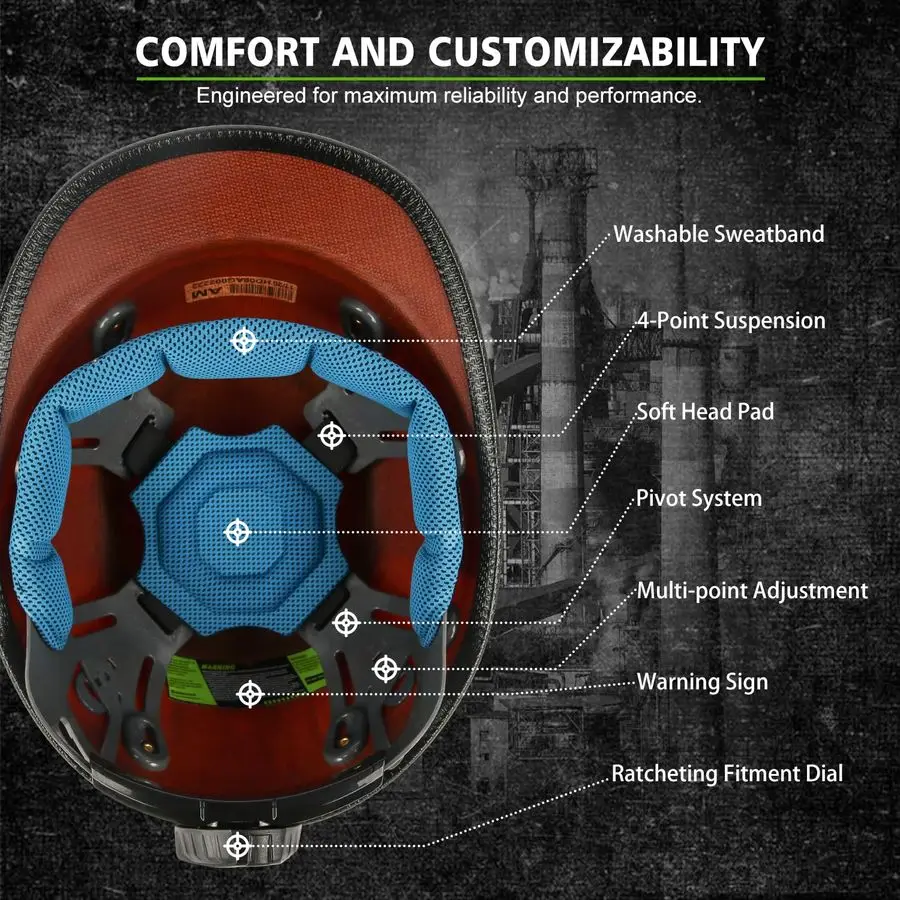 Fiberglass Full Brim Hard Hat OSHA amp ANSI Rated Fiber Hardhat for Men with Brim Guard