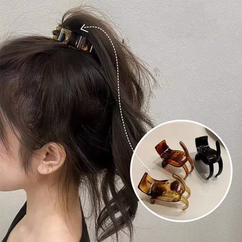 High Ponytail Small Hair Claw Clamp Women Girls Transparent Acrylic Hairpin No Hurt Hair Styling Accessories Headwear Ornament