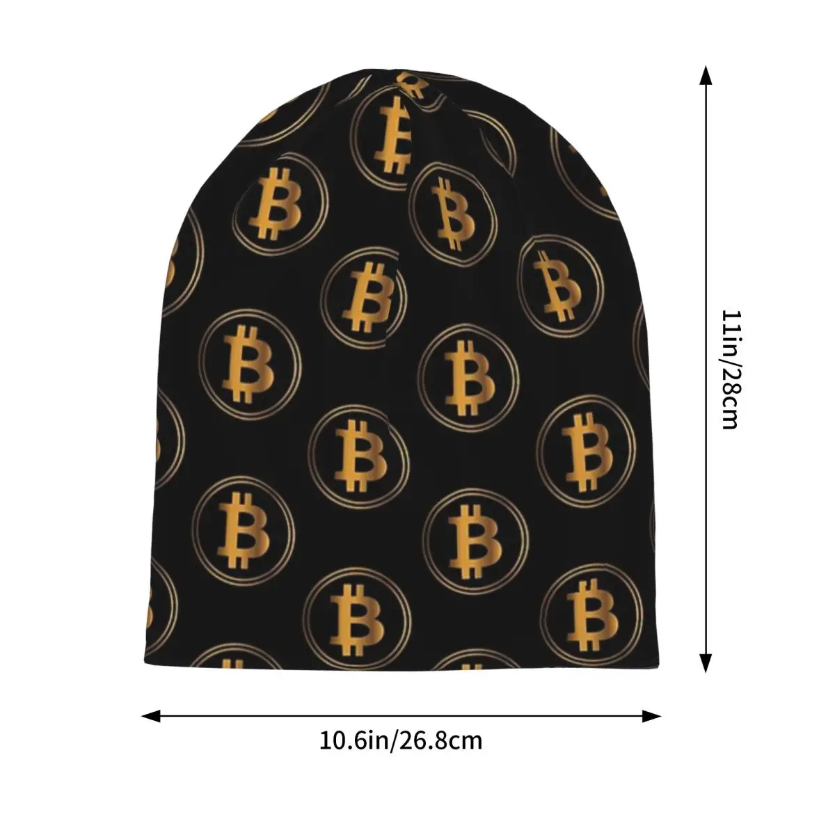 Bitcoin Cryptocurrency Skullies Beanies Hats Warm Autumn Winter Outdoor Cap Knitted Bonnet Caps for Unisex Adult