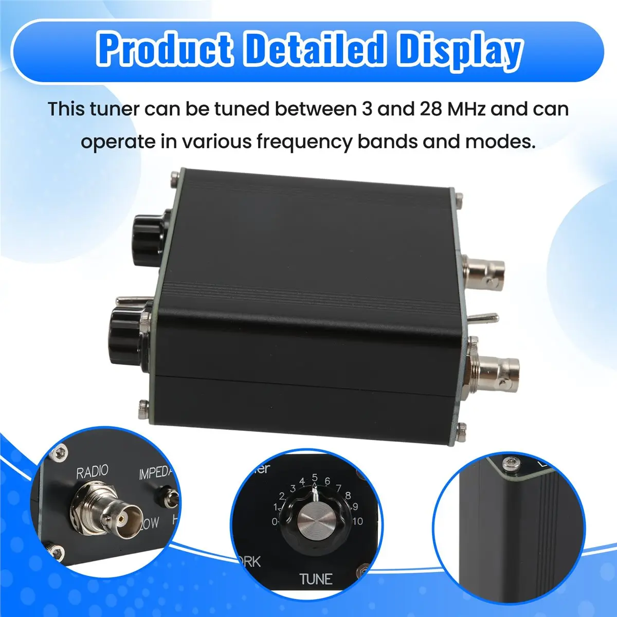 Dynamic QRP Z-Match Manual Antenna Tuner 5W 3-28 MHz HAM Tuner