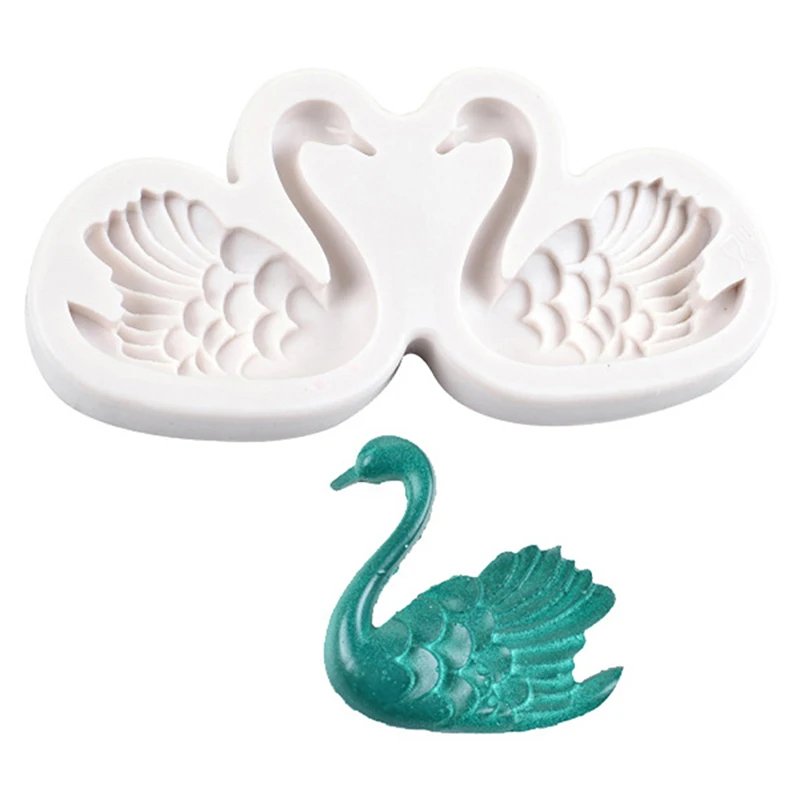 New-1Pair Swan Chocolate Molds Baking Molds Crafting DIY Tools Cake Decorating Clay Making Silicone Molds