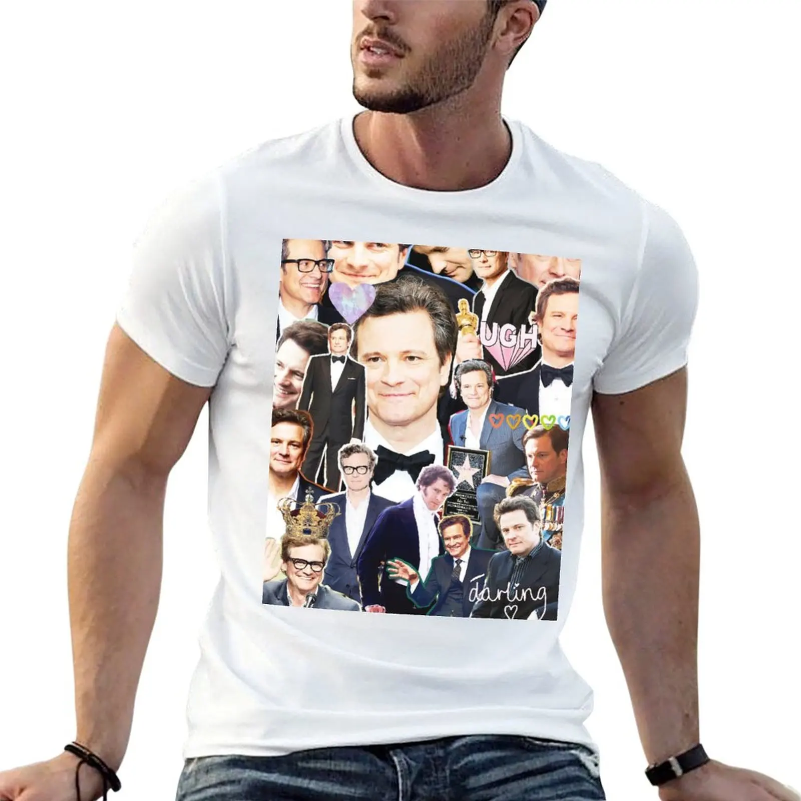 colin firth collage T-Shirt Vintage Style Printed Top