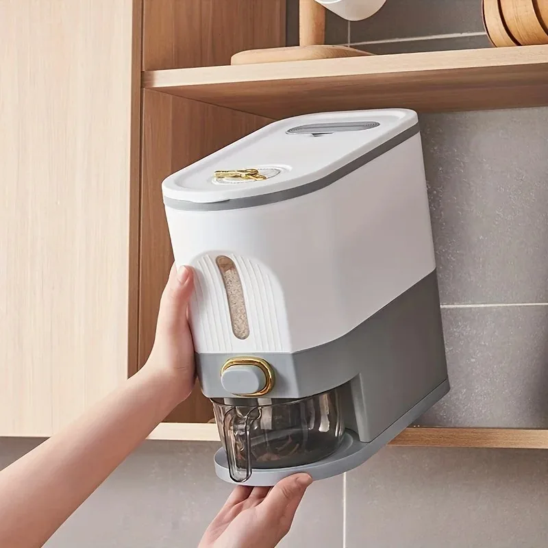 Kitchen Organizer Box Sealed Grain Storage Jar Large Capacity Rice Dispenser Pet Food Container Bucket Rice Storage Box