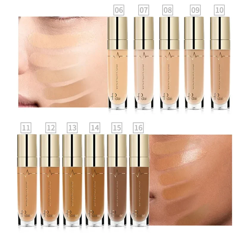 Heallor Face Contour Concealer Liquid Waterproof Full Coverage Foundation Corrector Palette Base Professional Makeup For Dark Sk