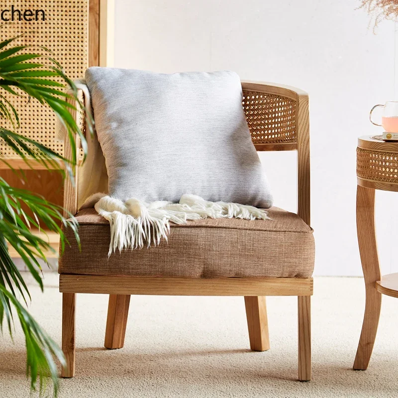 natural rattan chair balcony leisure three-piece courtyard bed and breakfast woven backrest sofa chair