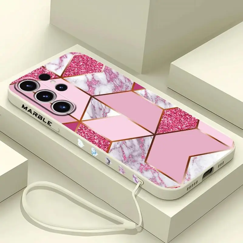 Marmurowe etui na telefon Samsung Galaxy S24 Ultra S20 FE S22 S23 Ultra 5G S21 Plus S22 Silicone Shell Luxury Cover — zdjęcie 4