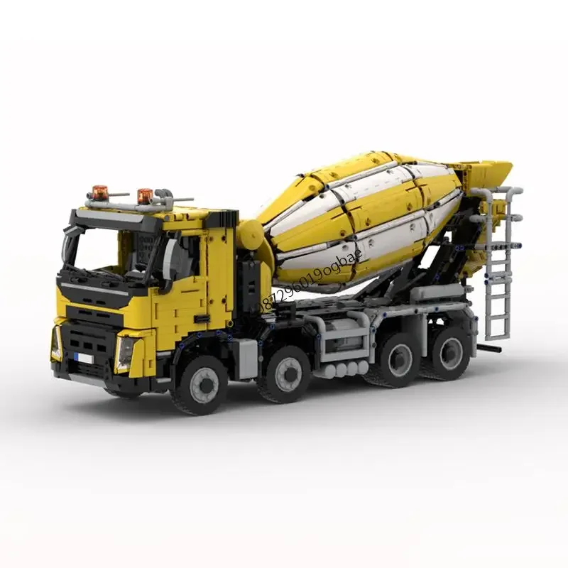 

New 4380Pcs Engineering Container Fmx Cement Mixer Truck Heavy Duty Trailer Technology Diy Creative Ideas Toy GiftsCustom Puzzle