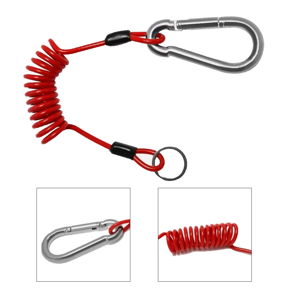 Coiled Design Breakaway Trailer Cable Easy To Install Flexible And Tangle-Free High-Quality Materials Red Color