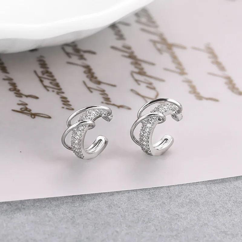 1 Pcs Fashion Jewelry Simply Earcuff Earrings Hot Metal Single Row Ear Clip Earring For Women Girl