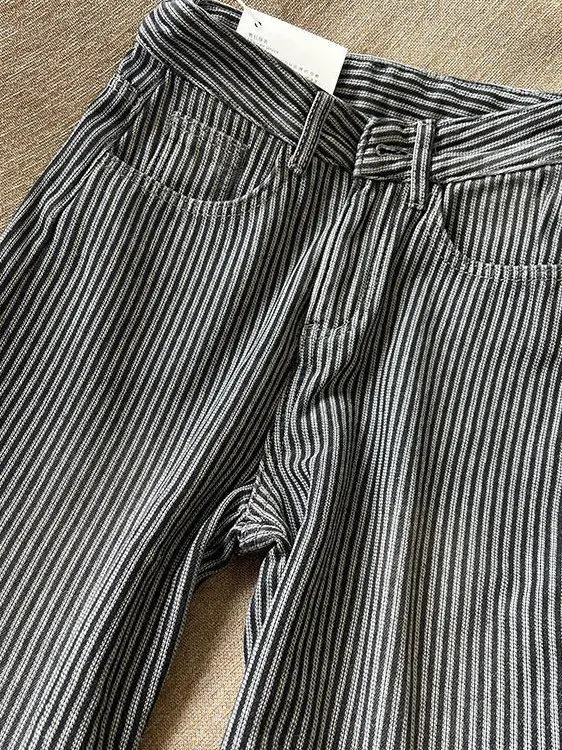 

Вельветовые джинсы с широкими штанинами в полоску, с высокой талией, повседневные, черные; Вельветовые джинсы прямого кроя с высокой талией, повседневные, черные