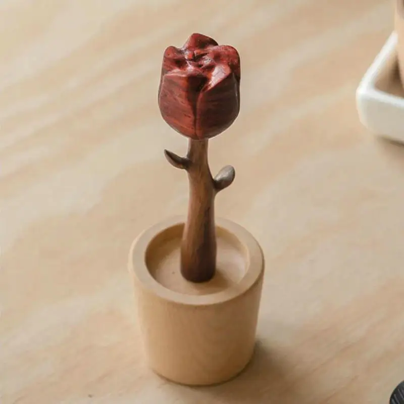 Never Fade Rose Flower Figure Room Decorations Bedroom Stuff Natural Wood Rose Essential Oil Diffuser