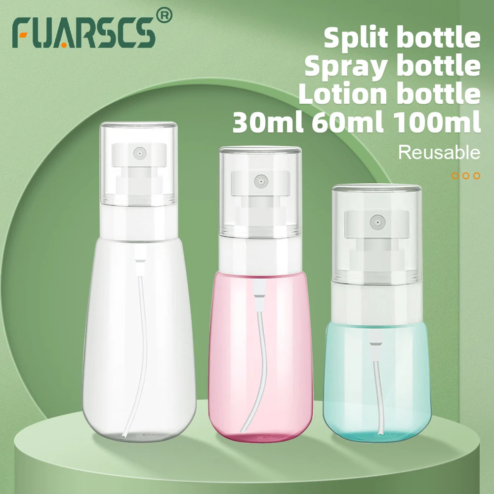 Flacone Spray da 30/60/100ml flacone diviso flaconi da viaggio riutilizzabili con coperchi per contenitori cosmetici per imballaggio di liquidi alcolici