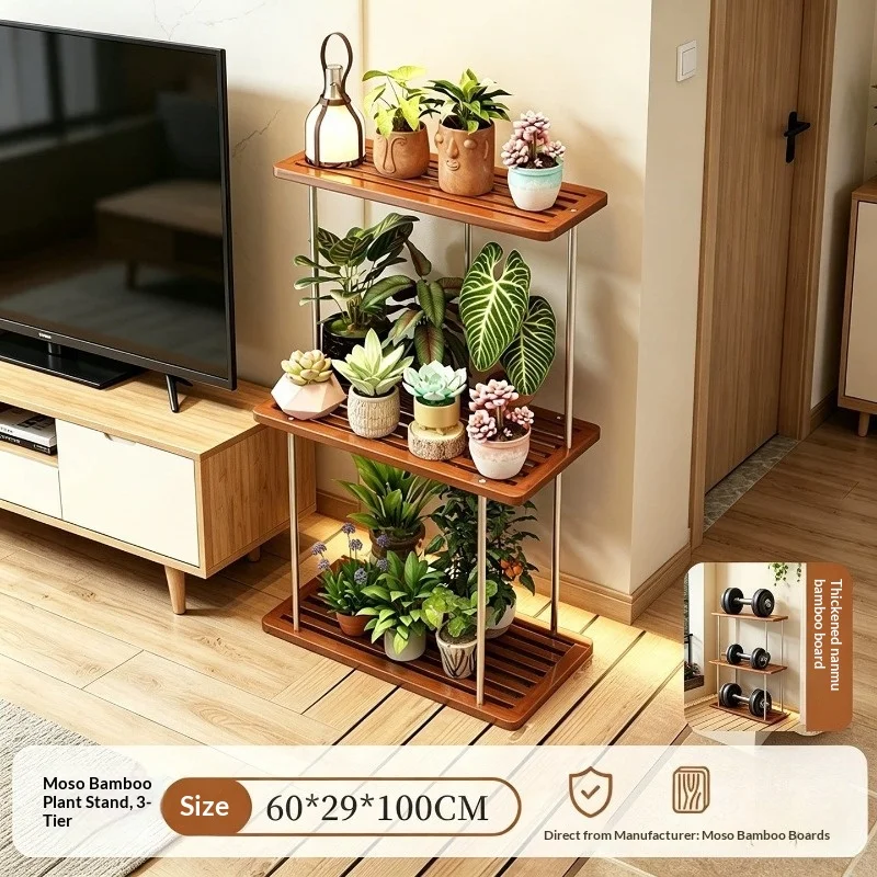 Floor Standing Indoor Plant Stand Living Room Stainless Steel Multi Tier Pot Rack 2026 Model Plant Stand Indoor Plant Stand