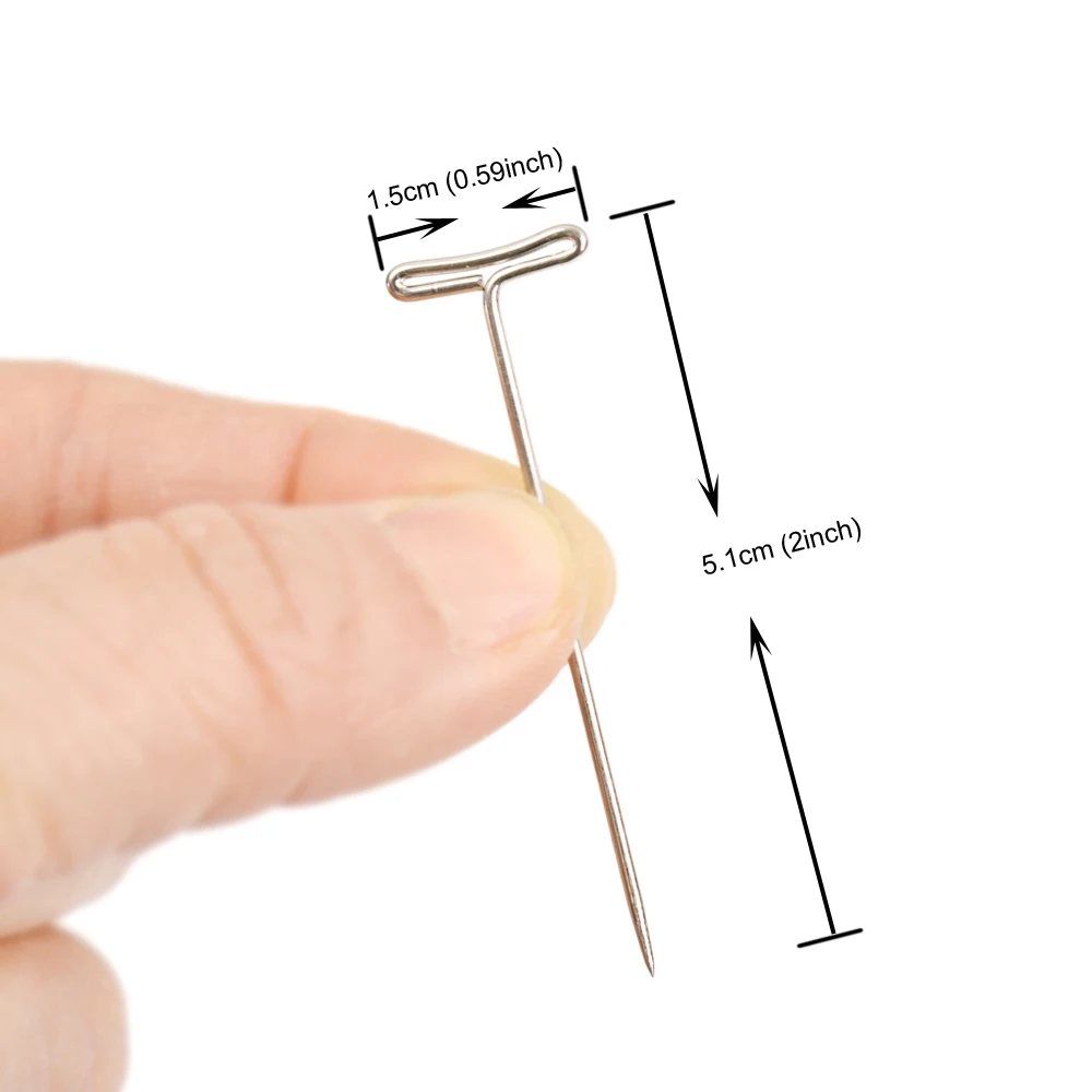 400pcs 51mm Stainless Steel T-Shaped Straight Pins for Sewing/Wig Making/Foam Blocks/Knitting & Craft Projects