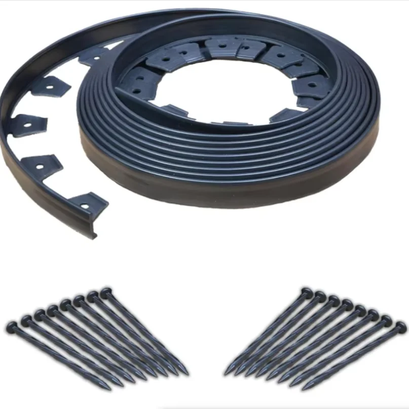 

5/10M Landscaping Edging Flexible Lawn Edging kit with Anchoring Spikes for Outdoor Home Courtyard Buildings Fence Garden Border
