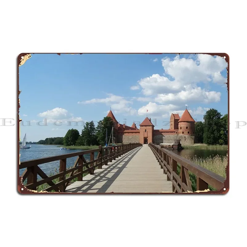 Trakai Fairy Tale Castle Metal Sign Club PaintingCustomized Wall Pub Pub Tin Sign Poster