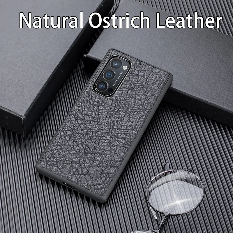 Genuine Leather Phone Case For OPPO Reno 7 SE 6 R17 R15 Pro Find X2 Lite Natural Luxury Cowhide Back Cover