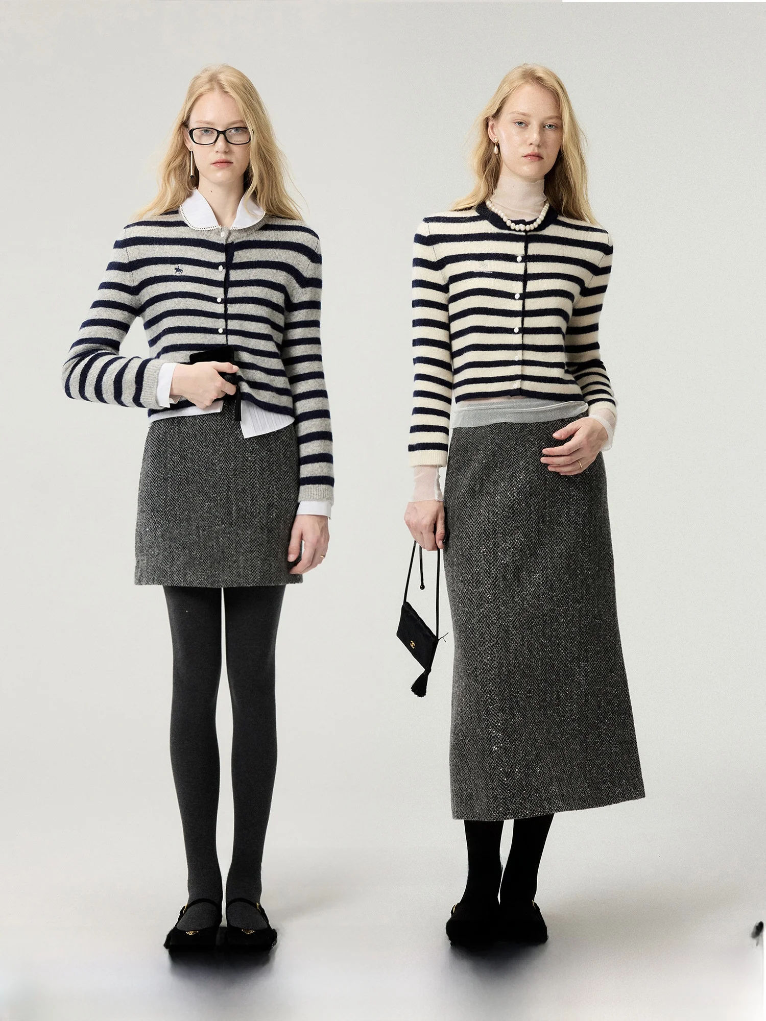 

Элегантный шелковый кардиган с круглым вырезом, в полоску, с вышивкой, от SMORE RIVERS – роскошная уютная женская вязаная одежда