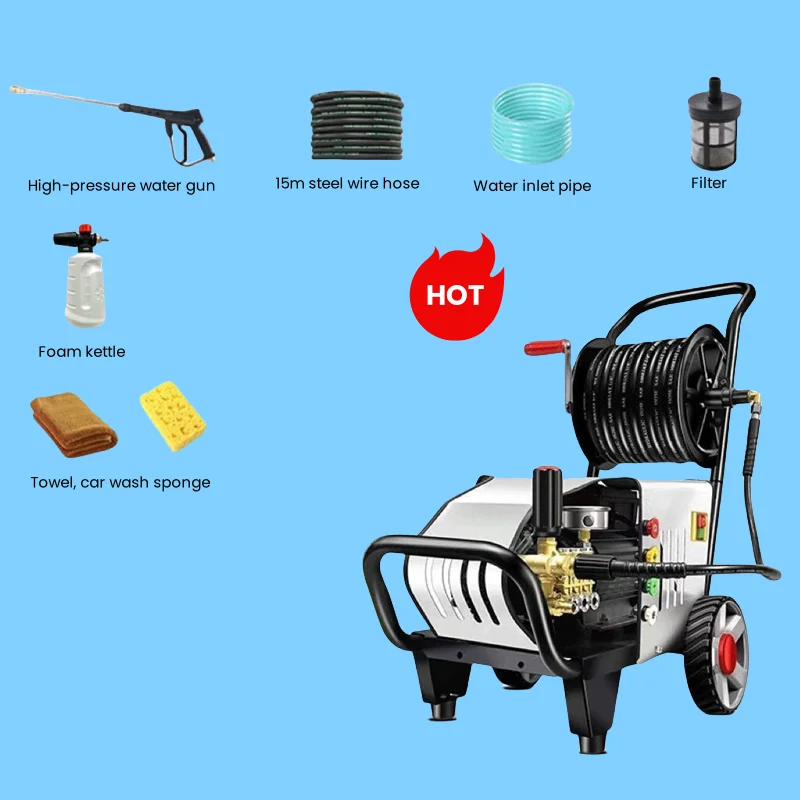 Full Pressure Washing High Pressure Cleaners 250 bar High Pressure Cleaner 4 kw Portable Water Pump