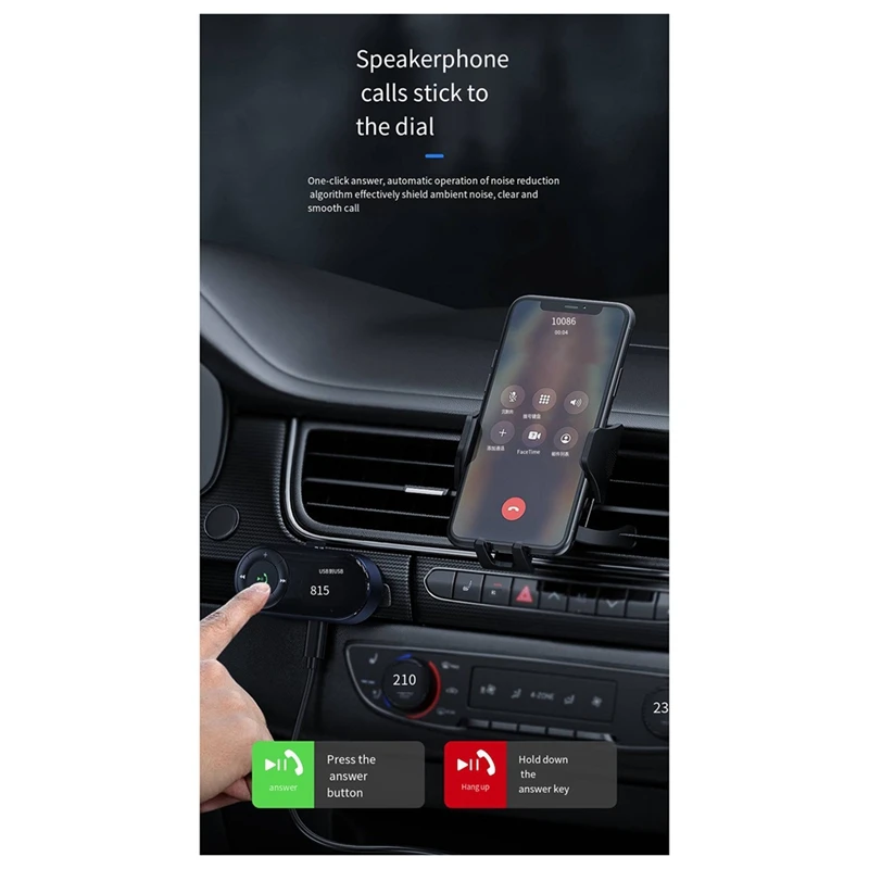 Bluetooth 5.3カーアダプター,FMレシーバー,オーディオレシーバー,ハンズフリー,耐久性