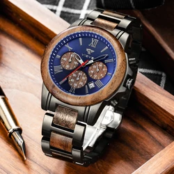 1pc Men's Wooden Quartz Watch Groom Birthday Party Work Daily Wear Most Ideal Gift Watch