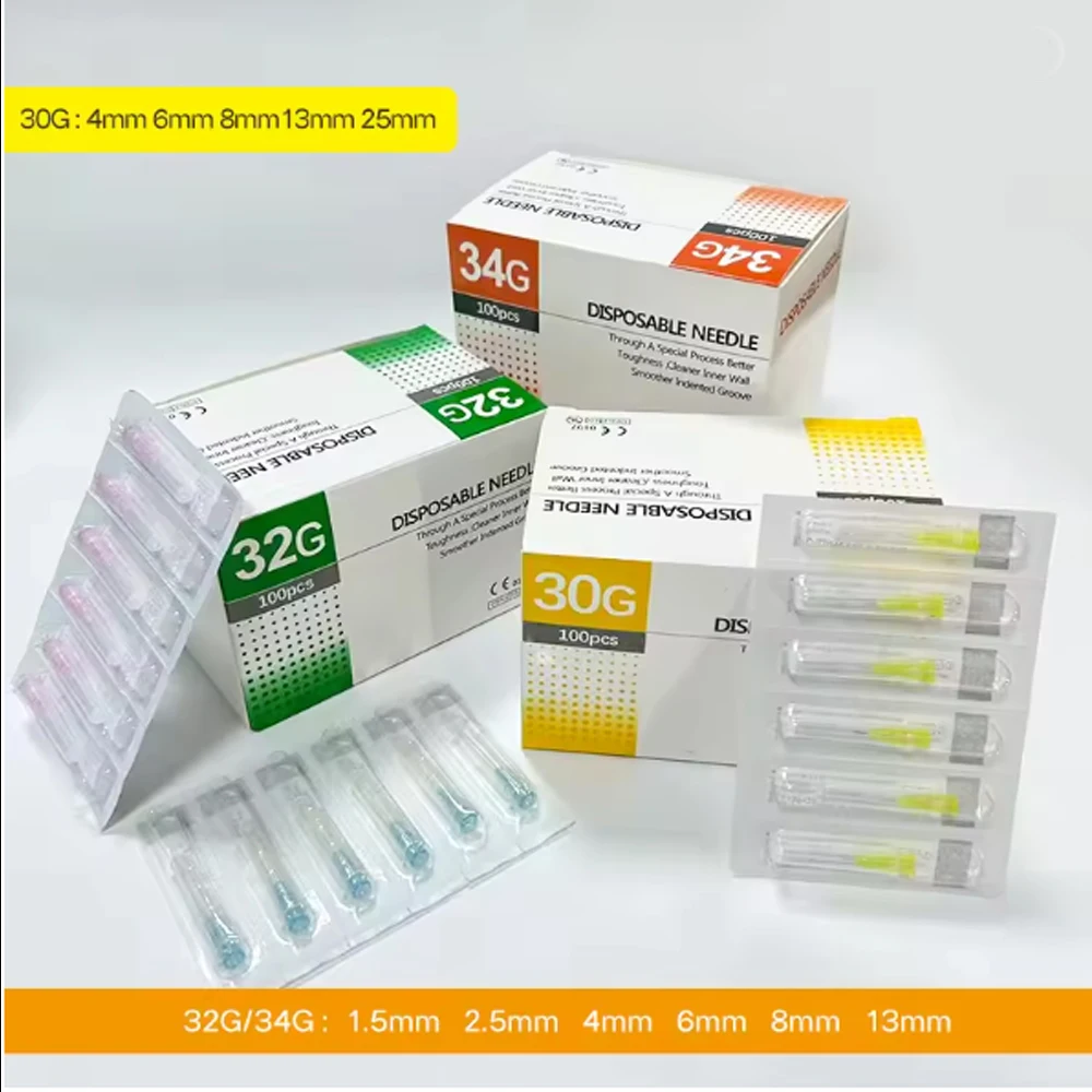 32G 4mm Meso Disposable Painless Small Needle Irrigator For Superfine Beauty Needle Eyelid Tool Parts