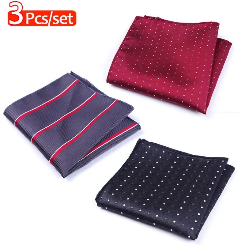 3 قطع منديل مربع للجيب للرجال منديل بنمط متنوع ناعم للرجال منديل متعدد الألوان لحفلات الزفاف