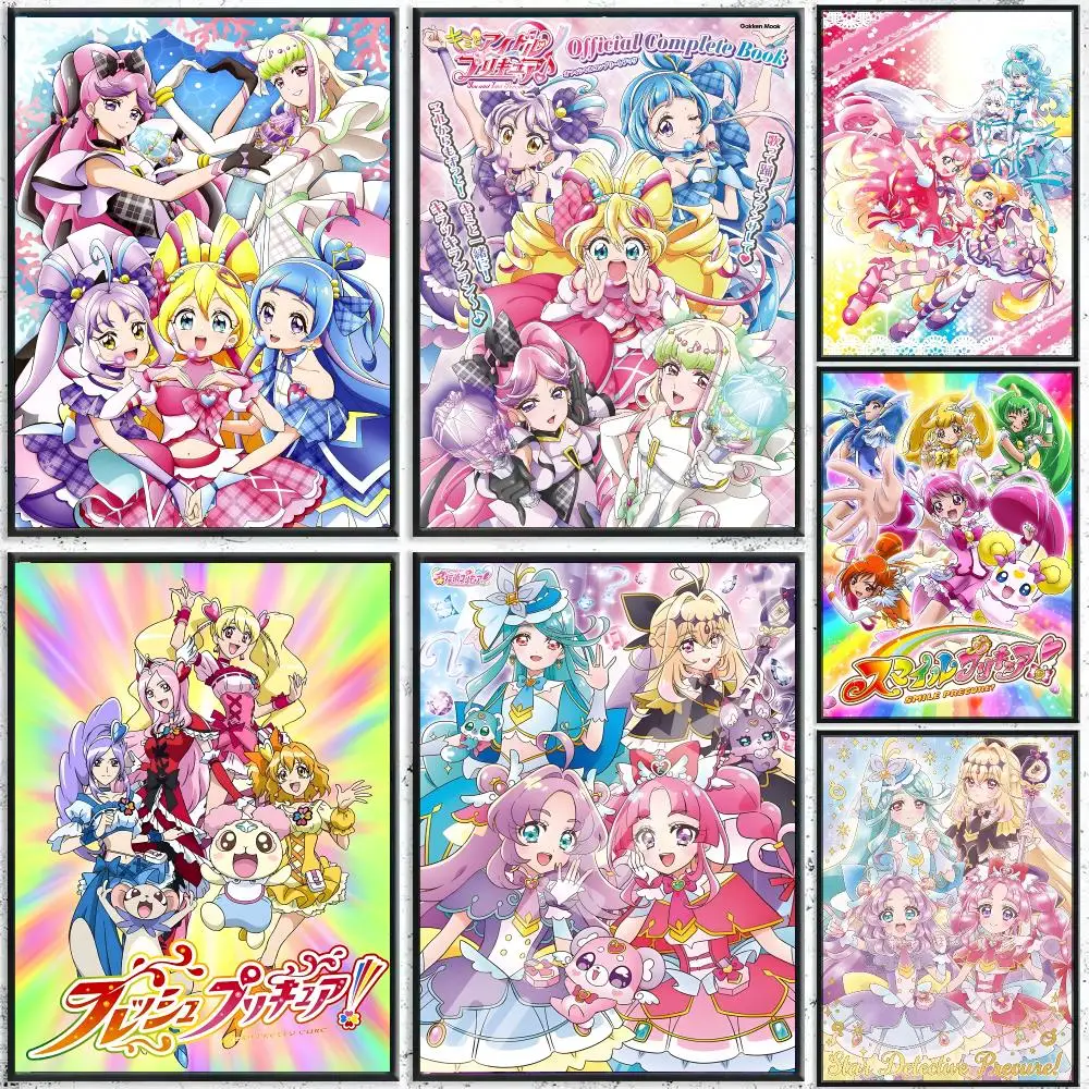 Anime You and Idol Pretty Cure Poster Home Living Bed Room Bar Hallway Sticky Wall Printing Waterproof Aesthetic Decor