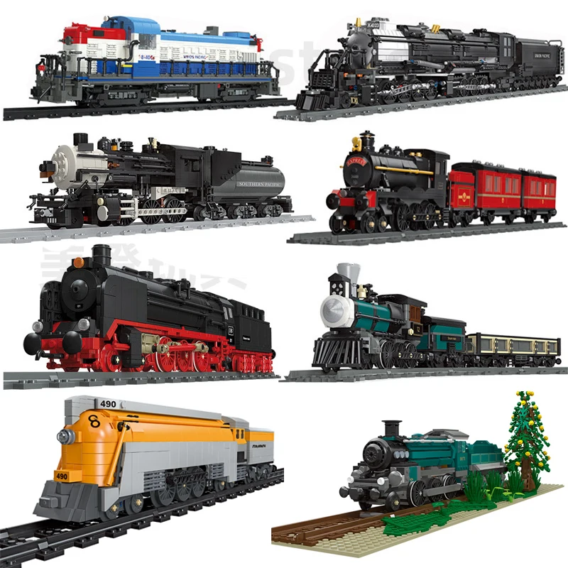 

City Vehicle Co 490 Steam Train High-tech Gn5700 Western Railway Express Building Blocks Tracks Modular Bricks Toys Kids Gifts