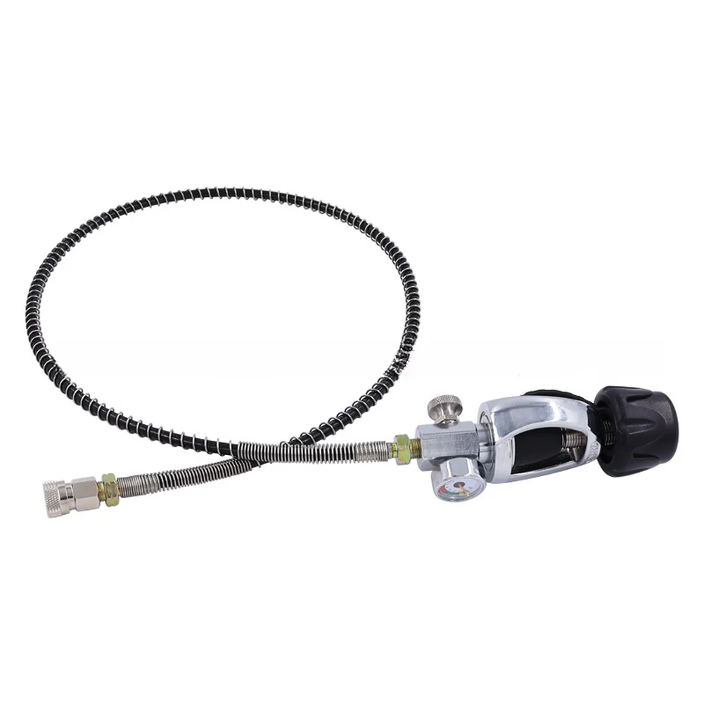 36 inch Diving Converter Hose with G5/8 Test Valve and 8 mm Female Fitting for Oxygen Cylinder Pressure Monitoring