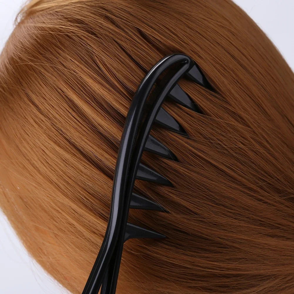 1 مشط سمك القرش ذو الأسنان الواسعة، أداة تصفيف مشط الشعر المجعد في صالونات التجميل، خاصة للشعر المستعار الحقيقي #4