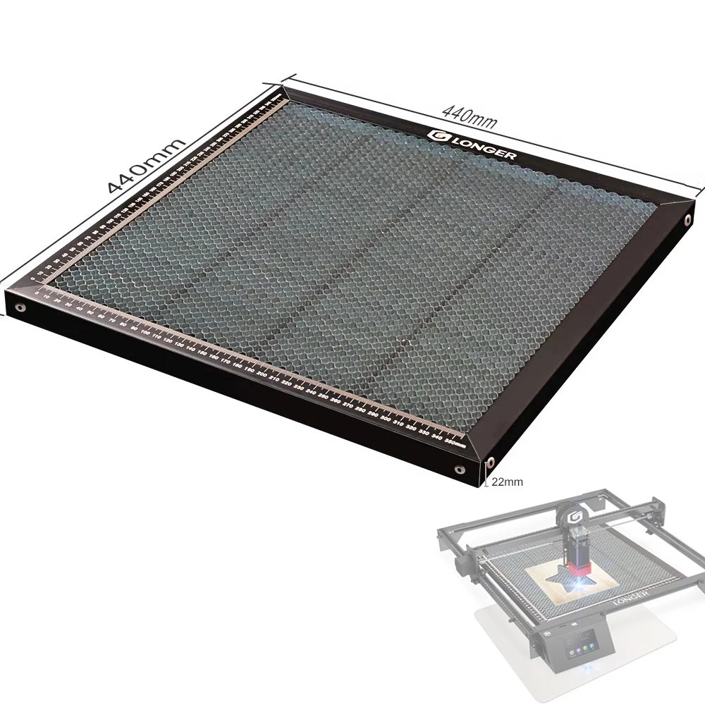 أطول العسل 440*440*22 مللي متر طاولة العمل العسل الليزر الليزر السرير الألومنيوم شبكة لوحة لآلة الحفر بالليزر
