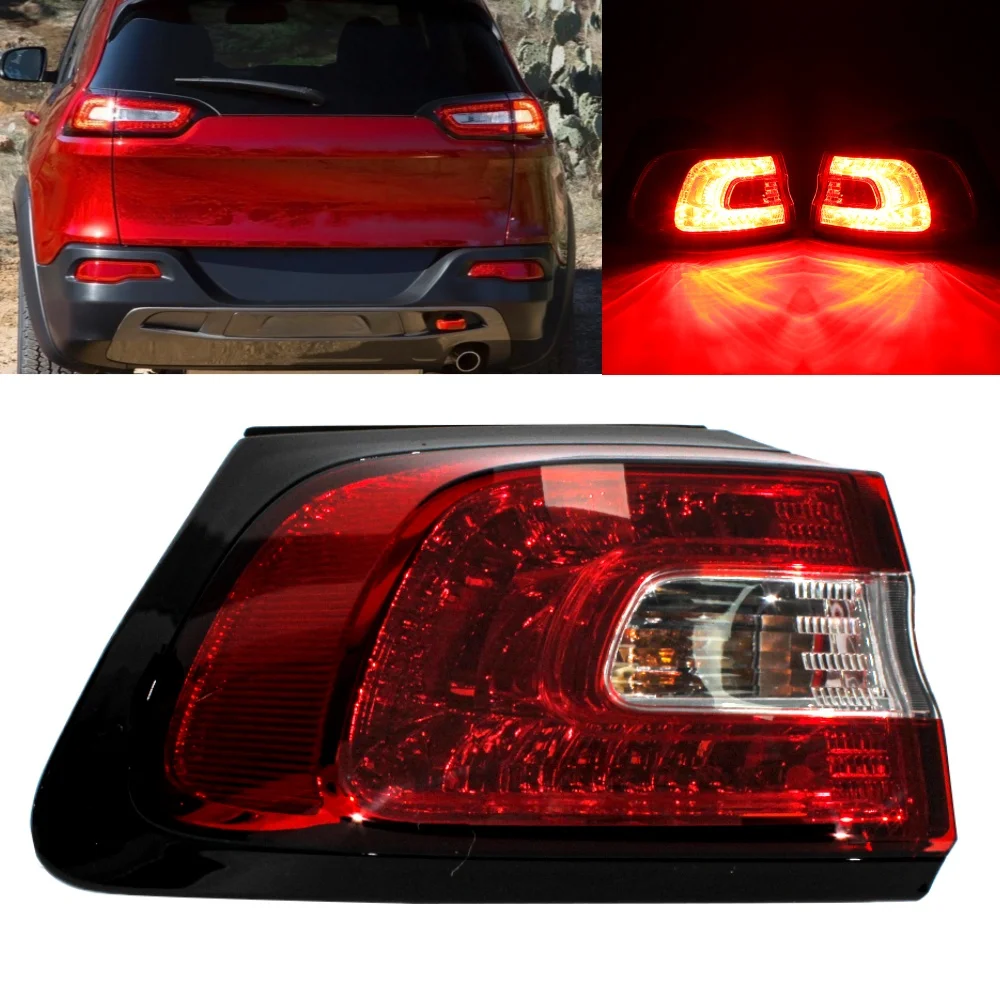 

Left Outer Side Tail Rear Light Lamp With LED Bulbs 68102906AF For Jeep Cherokee 2014 2015 2016 2017 2018