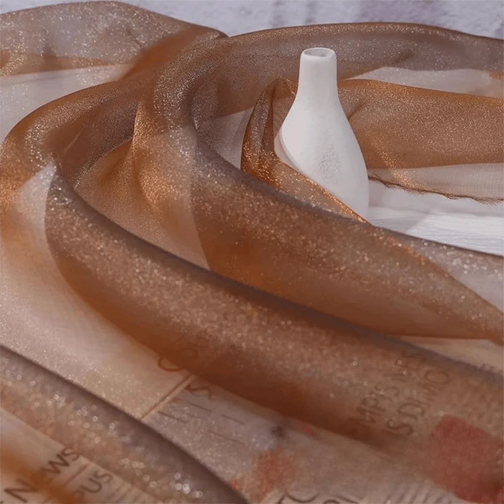 100*140 سنتيمتر بريق الأورجانزا النسيج لينة لامعة تول النسيج اليدوية DIY بها بنفسك المواد الفلورسنت الأورجانزا الأقمشة مرحلة الزفاف ديكور #4