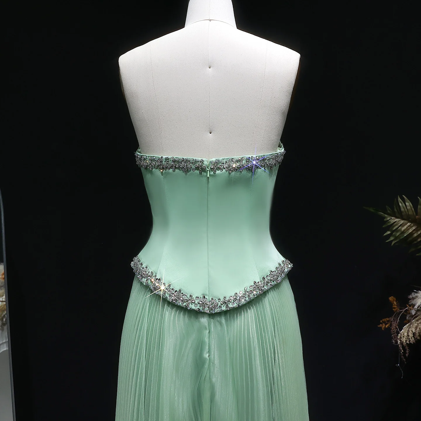 Sharon Said Damen Formelle A-Linien Abendkleider Trägerlos Pailletten Perlen Elegant Arabische Partykleider SS789 Maßanfertigung – Detail 10