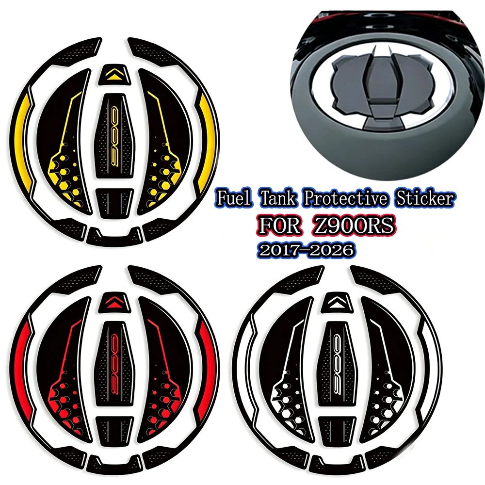 Motorcycle For Z900RS Z900 RS Z 900 Cafe SE ABS Accessories Tank Pad TankPad Cap Waterproof Gas Fuel Knee 3D Stickers 2017-2026