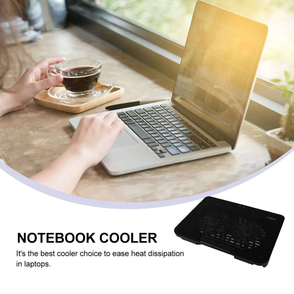 

14-15.6 Inches Laptop Cooler Notebook Cooling Pad Usb Dual Fan Portable Stand Energy Saving Heat Dissipation Black